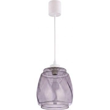 Brilagi - LED luster na sajli RETRO GLASS 1xE27/60W/230V Ø 26 cm bijela/zadimljeno-siva