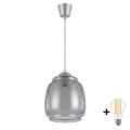 Brilagi - LED luster na sajli RETRO GLASS 1xE27/60W/230V Ø 26 cm srebrna/dimna siva