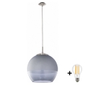 BRILAGI - LED luster na sajli RETRO GLASS 1xE27/60W/230V Ø 38 cm matni krom/zadimljeno-siva