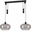 BRILAGI - LED Luster na sajli RETRO GLASS 2xE27/40W/230V crna/dimljeno-siva