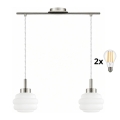 BRILAGI - LED luster na sajli RETRO GLASS 2xE27/60W/230V matni krom/bijela