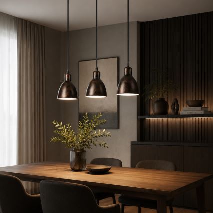 Brilagi - LED luster na sajli RIDDY 3xE27/60W/230V bakrena/patina