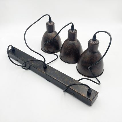 Brilagi - LED luster na sajli RIDDY 3xE27/60W/230V bakrena/patina