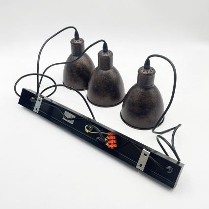 Brilagi - LED luster na sajli RIDDY 3xE27/60W/230V bakrena/patina