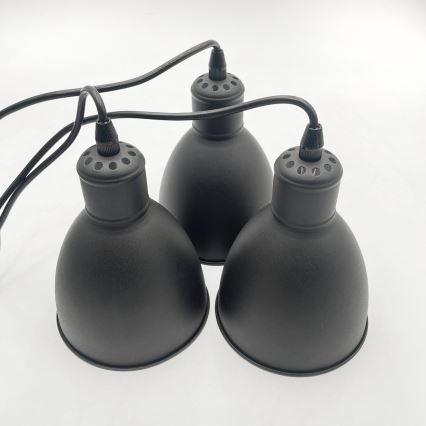 Brilagi - LED luster na sajli RIDDY 3xE27/60W/230V crna