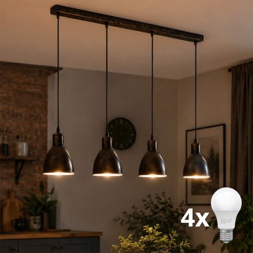 Brilagi - LED luster na sajli RIDDY 4xE27/60W/230V bakrena/patina