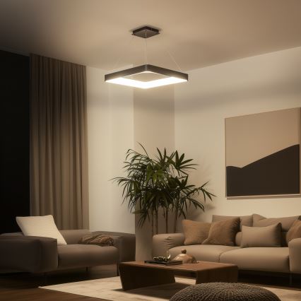 Brilagi - LED luster s mogućnošću prigušivanja na sajli FALCON II LED/125W/230V 3000-6500K 60x60 cm crni + daljinski upravljač