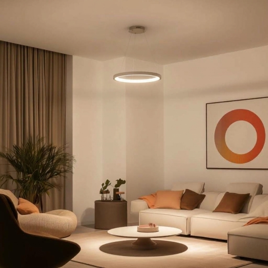 BRILAGI - LED luster s mogućnošću prigušivanja na sajli FALCON SLIM LED/42W/230V 3000-6500K Ø 50 cm bež + daljinski upravljač