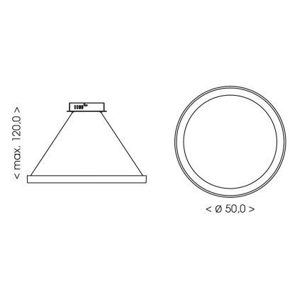 BRILAGI - LED luster s mogućnošću prigušivanja na sajli FALCON SLIM LED/42W/230V 3000-6500K Ø 50 cm bež + daljinski upravljač