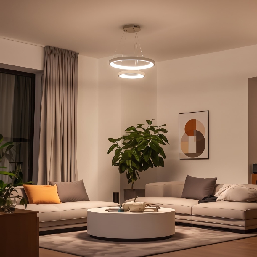 BRILAGI - LED luster na sajli FALCON SLIM LED/68W/230V 3000-6500K Ø 50 cm bež, s mogućnošću prigušivanja + daljinski upravljač
