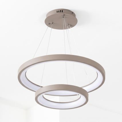 BRILAGI - LED luster na sajli FALCON SLIM LED/68W/230V 3000-6500K Ø 50 cm bež, s mogućnošću prigušivanja + daljinski upravljač
