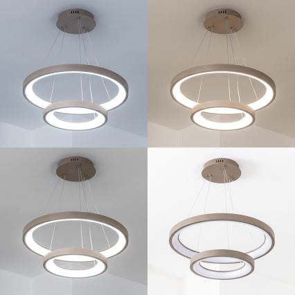 BRILAGI - LED luster na sajli FALCON SLIM LED/68W/230V 3000-6500K Ø 50 cm bež, s mogućnošću prigušivanja + daljinski upravljač