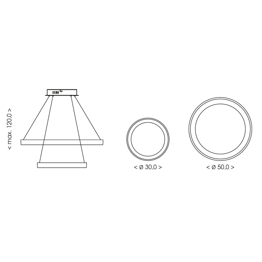 BRILAGI - LED luster na sajli FALCON SLIM LED/68W/230V 3000-6500K Ø 50 cm bež, s mogućnošću prigušivanja + daljinski upravljač