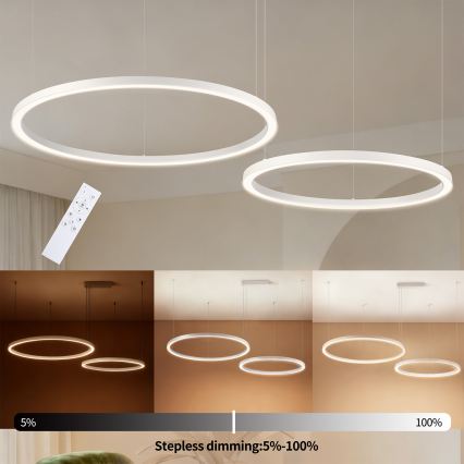 Brilagi - LED prigušivi luster na sajli PORTOFINO LED/98W/230V 3000-6000K bijela + daljinski upravljač
