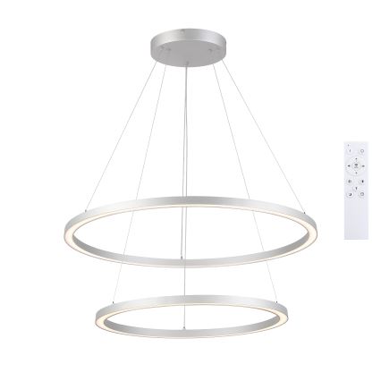 Brilagi - Srebrni LED luster na sajli PORTOFINO, s mogućnošću prigušivanja, LED/98W/230V 3000-6000K Ø 80 cm + daljinski upravljač