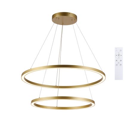 Brilagi - LED luster s mogućnošću prigušivanja na sajli PORTOFINO LED/98W/230V 3000-6000K Ø 80 cm zlatna + daljinski upravljač