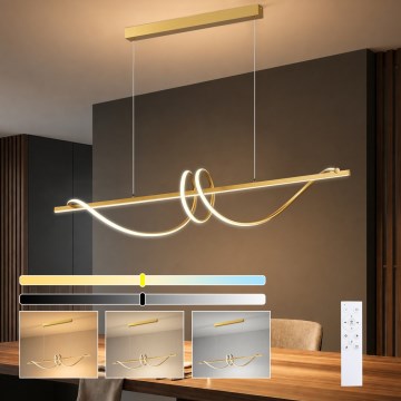 BRILAGI - LED Luster na sajli s mogućnošću prigušivanja SIGNATURE LED/50W/230V 3000-6000K 120 cm zlatna + daljinski upravljač