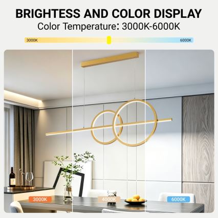 BRILAGI - LED luster na sajli s mogućnošću prigušivanja SIGNATURE LED/53W/230V 3000-6000K 120 cm zlatna + daljinski upravljač