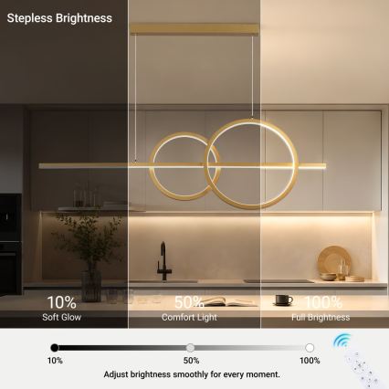 BRILAGI - LED luster na sajli s mogućnošću prigušivanja SIGNATURE LED/53W/230V 3000-6000K 120 cm zlatna + daljinski upravljač