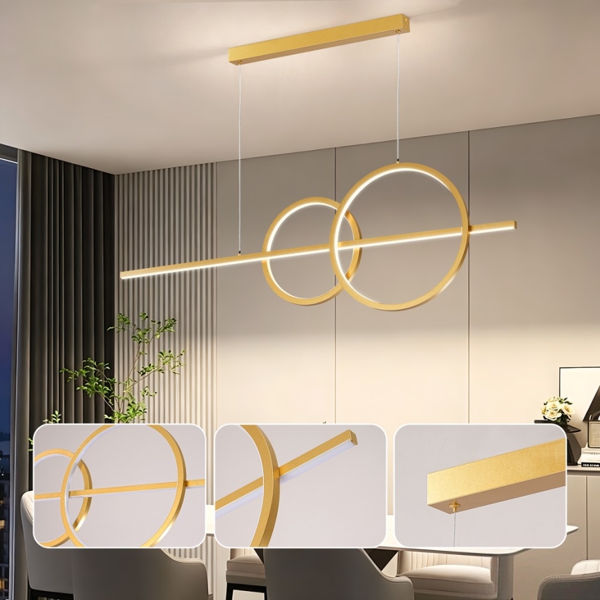 BRILAGI - LED luster na sajli s mogućnošću prigušivanja SIGNATURE LED/53W/230V 3000-6000K 120 cm zlatna + daljinski upravljač