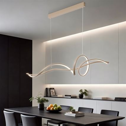 Brilagi - LED prigušivi viseći luster na sajli SIGNATURE LED/55W/230V 3000-6000K 120x23 cm bež + daljinsko upravljanje
