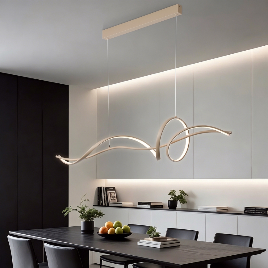 Brilagi - LED prigušivi viseći luster na sajli SIGNATURE LED/55W/230V 3000-6000K 120x23 cm bež + daljinsko upravljanje