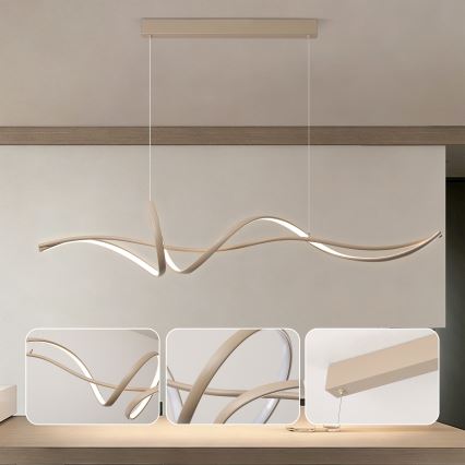 Brilagi - LED prigušivi viseći luster na sajli SIGNATURE LED/55W/230V 3000-6000K 120x23 cm bež + daljinsko upravljanje