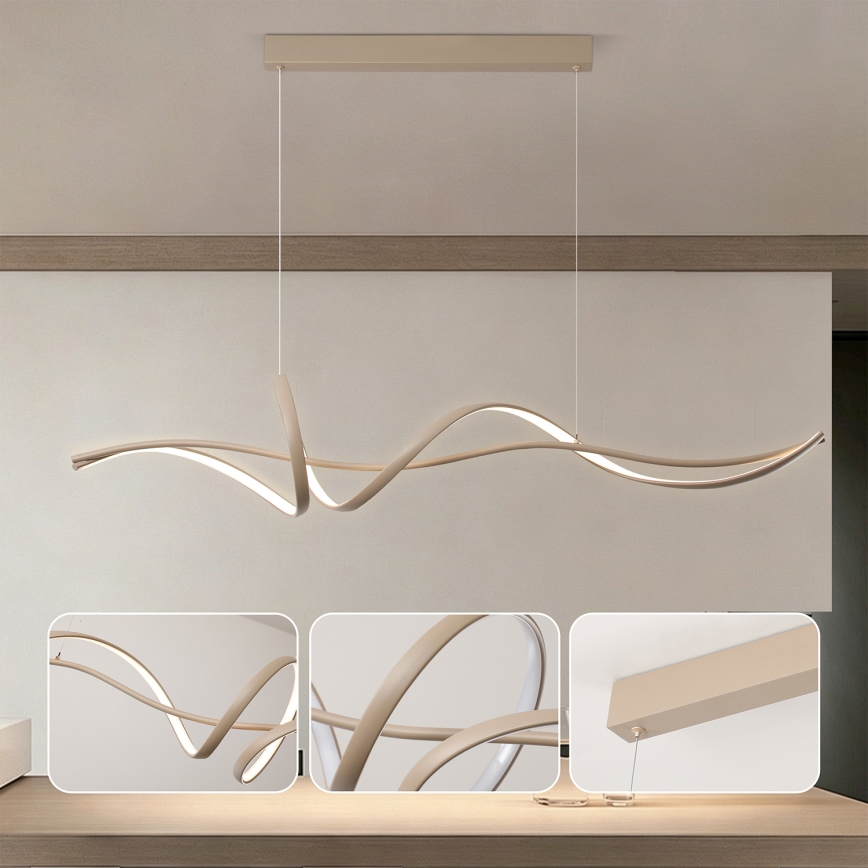 Brilagi - LED prigušivi viseći luster na sajli SIGNATURE LED/55W/230V 3000-6000K 120x23 cm bež + daljinsko upravljanje