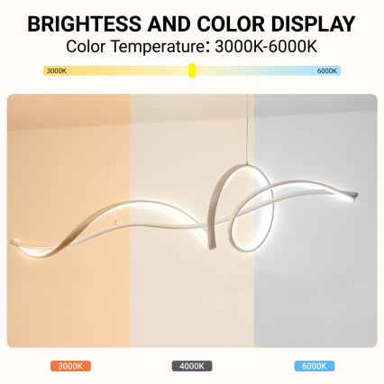 Brilagi - LED prigušivi viseći luster na sajli SIGNATURE LED/55W/230V 3000-6000K 120x23 cm bež + daljinsko upravljanje