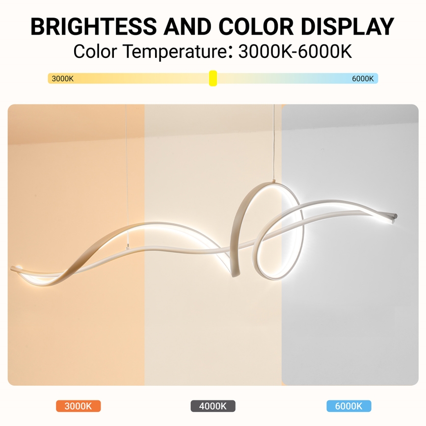 Brilagi - LED prigušivi viseći luster na sajli SIGNATURE LED/55W/230V 3000-6000K 120x23 cm bež + daljinsko upravljanje