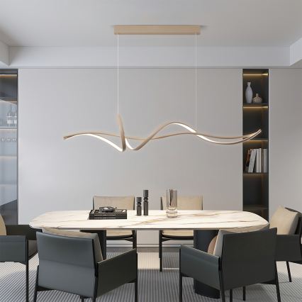 Brilagi - LED prigušivi viseći luster na sajli SIGNATURE LED/55W/230V 3000-6000K 120x23 cm bež + daljinsko upravljanje
