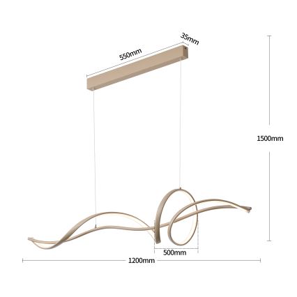 Brilagi - LED prigušivi viseći luster na sajli SIGNATURE LED/55W/230V 3000-6000K 120x23 cm bež + daljinsko upravljanje