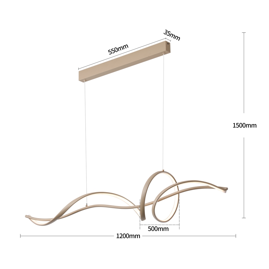 Brilagi - LED prigušivi viseći luster na sajli SIGNATURE LED/55W/230V 3000-6000K 120x23 cm bež + daljinsko upravljanje