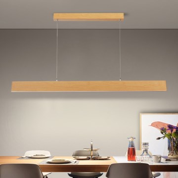 Brilagi - LED luster na sajli s mogućnošću prigušivanja SLIMLINE LED/40W/230V 3000-6000K dekor hrasta + daljinski upravljač