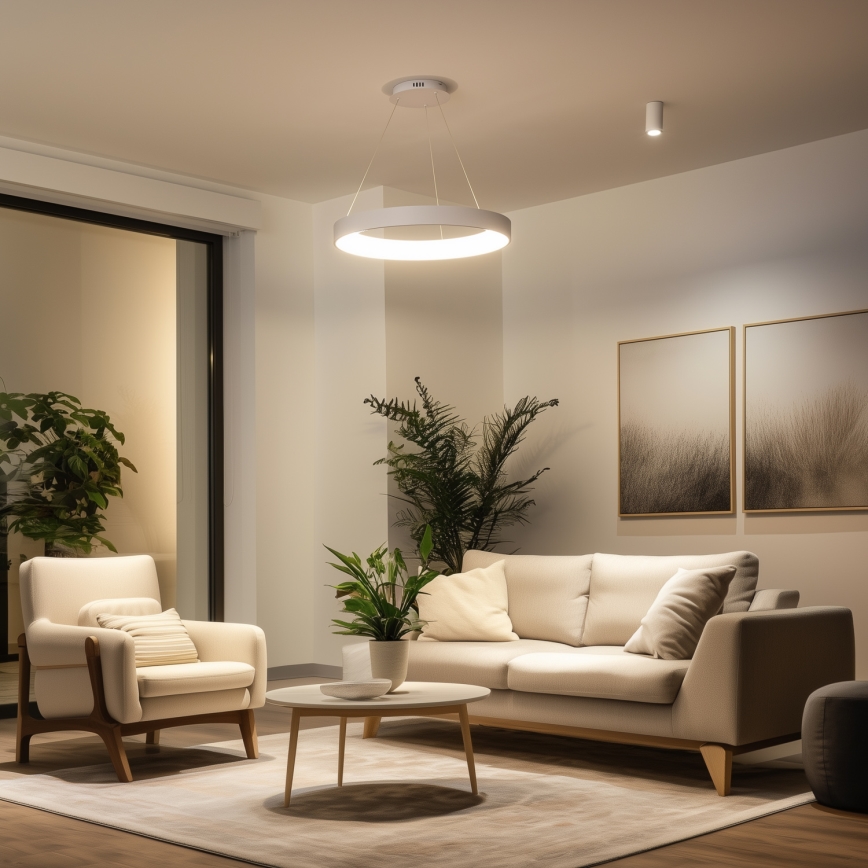Brilagi - LED luster s mogućnošću prigušivanja na sajli FALCON II LED/99W/230V 3000-6500K Ø 60 cm bijela + daljinski upravljač
