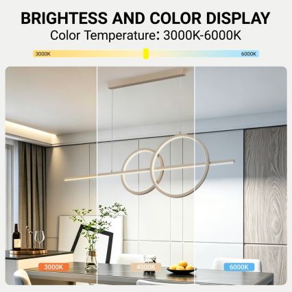 BRILAGI - LED luster na sajli s mogućnošću prigušivanja SIGNATURE LED/53W/230V 3000-6000K 120 cm bež+ daljinski upravljač