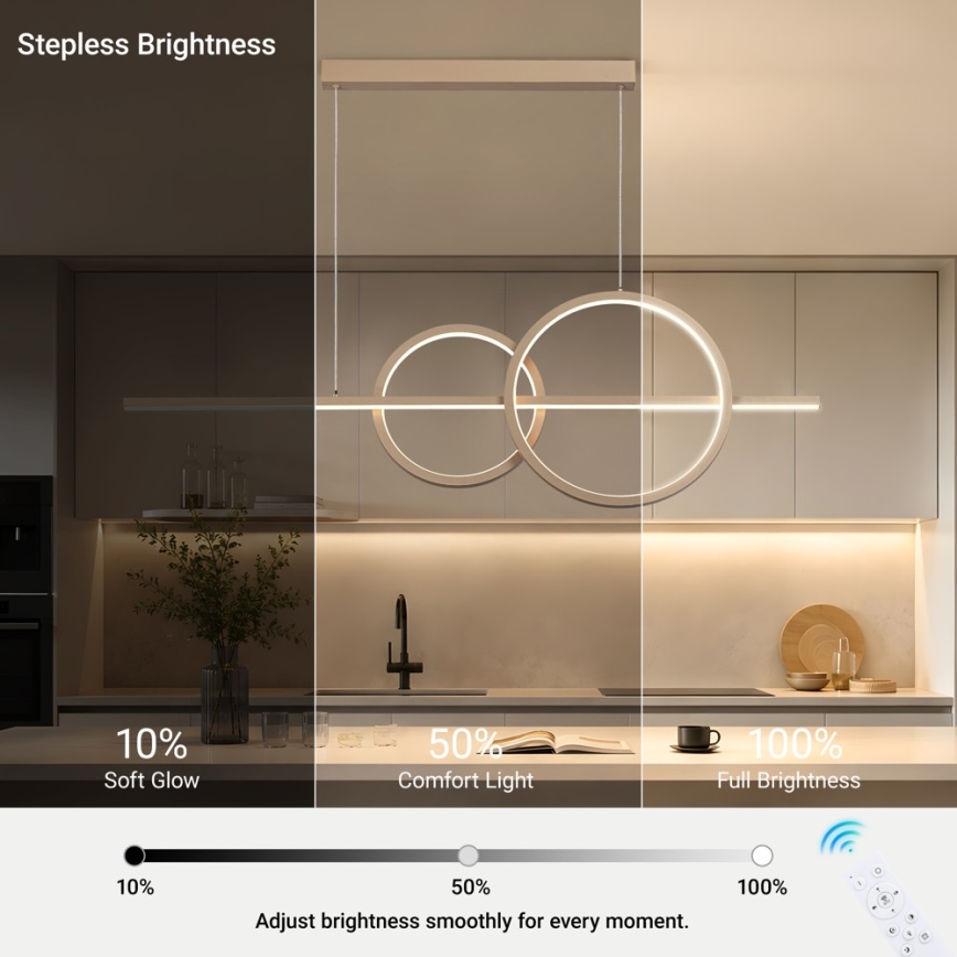 BRILAGI - LED luster na sajli s mogućnošću prigušivanja SIGNATURE LED/53W/230V 3000-6000K 120 cm bež+ daljinski upravljač