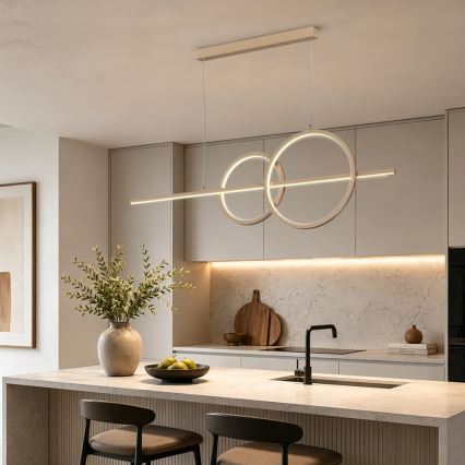 BRILAGI - LED luster na sajli s mogućnošću prigušivanja SIGNATURE LED/53W/230V 3000-6000K 120 cm bež+ daljinski upravljač
