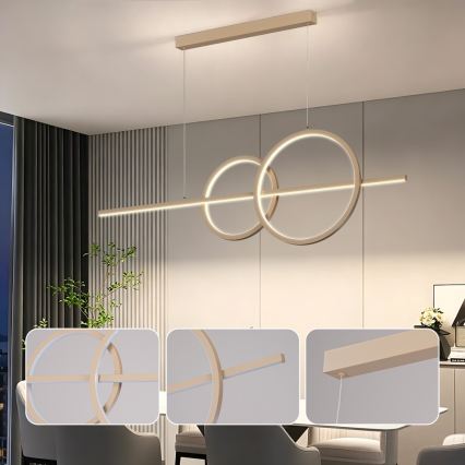 BRILAGI - LED luster na sajli s mogućnošću prigušivanja SIGNATURE LED/53W/230V 3000-6000K 120 cm bež+ daljinski upravljač