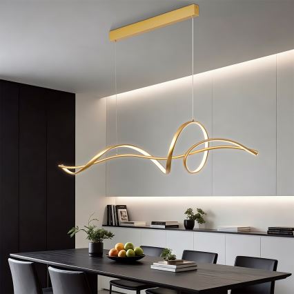 Brilagi - LED prigušivi viseći luster na sajli SIGNATURE LED/55W/230V 3000-6000K 120x23 cm zlatna + daljinski upravljač