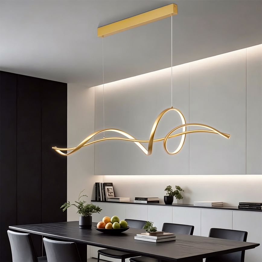 Brilagi - LED prigušivi viseći luster na sajli SIGNATURE LED/55W/230V 3000-6000K 120x23 cm zlatna + daljinski upravljač