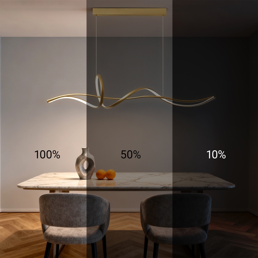 Brilagi - LED prigušivi viseći luster na sajli SIGNATURE LED/55W/230V 3000-6000K 120x23 cm zlatna + daljinski upravljač