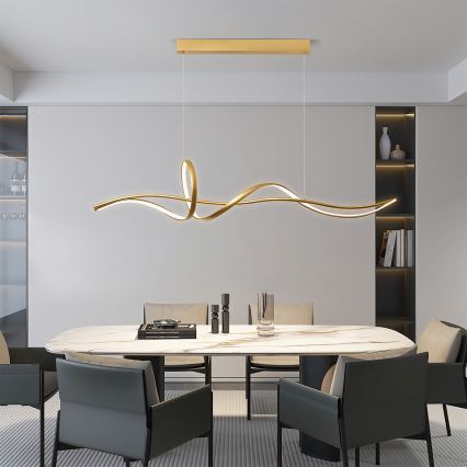 Brilagi - LED prigušivi viseći luster na sajli SIGNATURE LED/55W/230V 3000-6000K 120x23 cm zlatna + daljinski upravljač