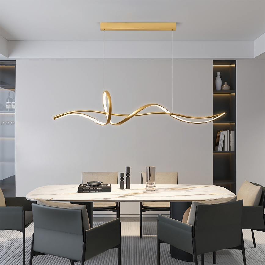 Brilagi - LED prigušivi viseći luster na sajli SIGNATURE LED/55W/230V 3000-6000K 120x23 cm zlatna + daljinski upravljač