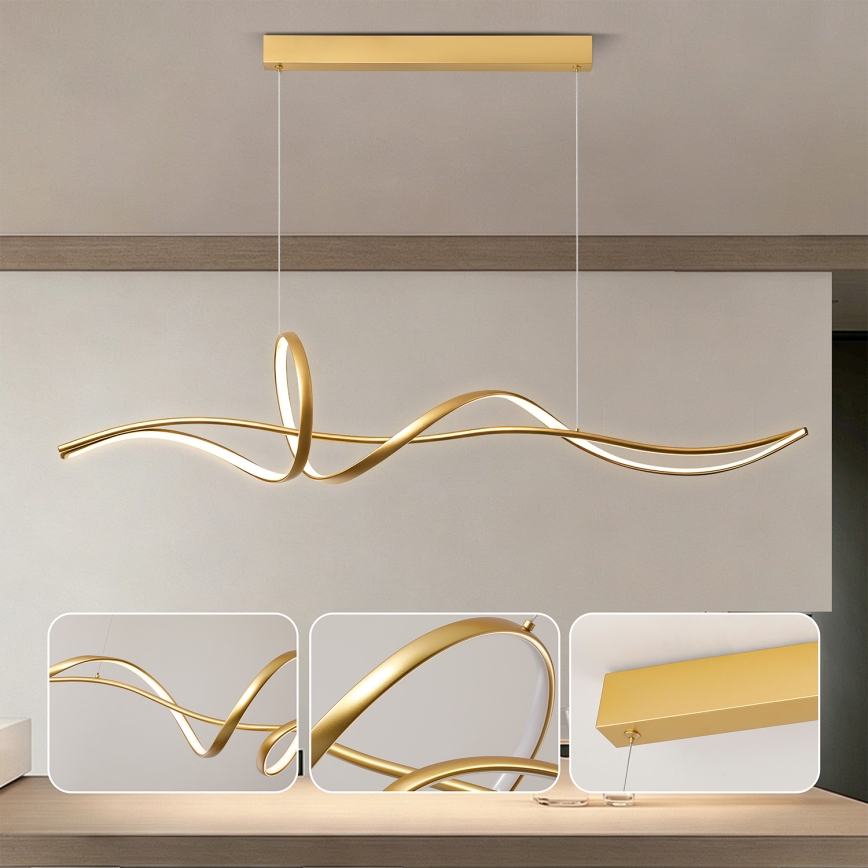 Brilagi - LED prigušivi viseći luster na sajli SIGNATURE LED/55W/230V 3000-6000K 120x23 cm zlatna + daljinski upravljač