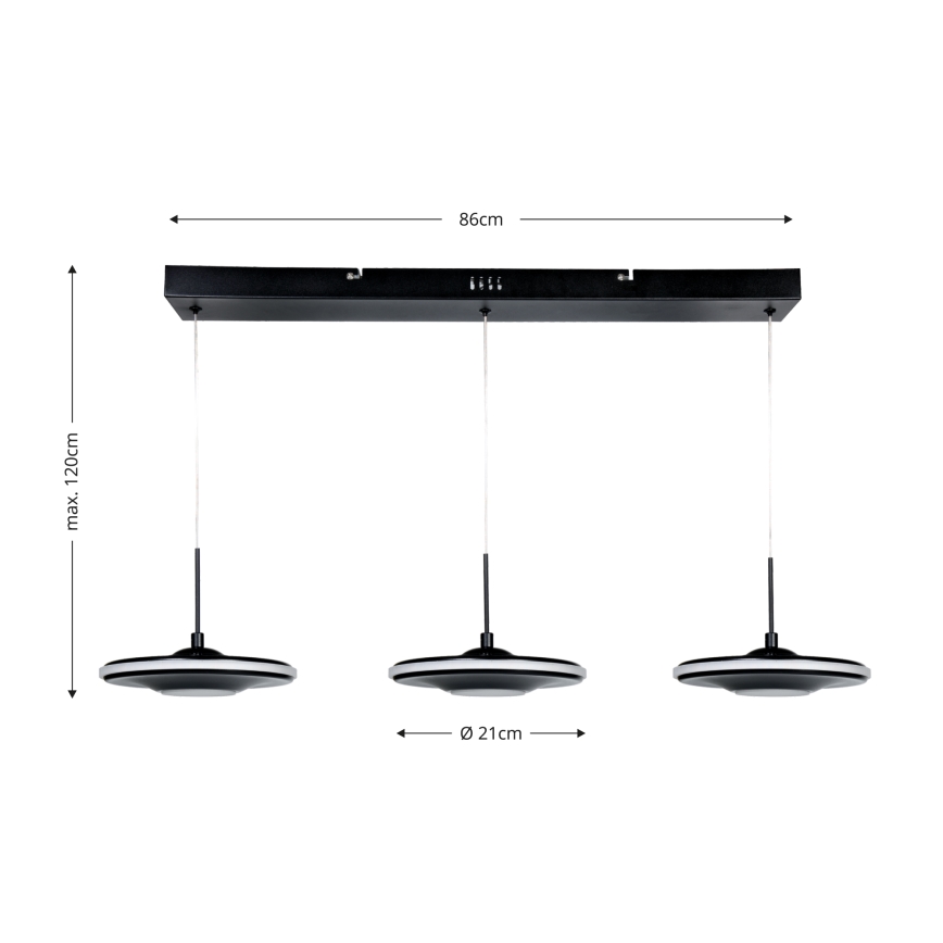 Brilagi - LED luster na sajli VERANO 3xLED/15W/230V
