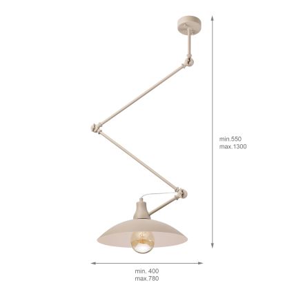 Brilagi - LED luster na stalku IRONBEAM 1xE27/60W/230V bež