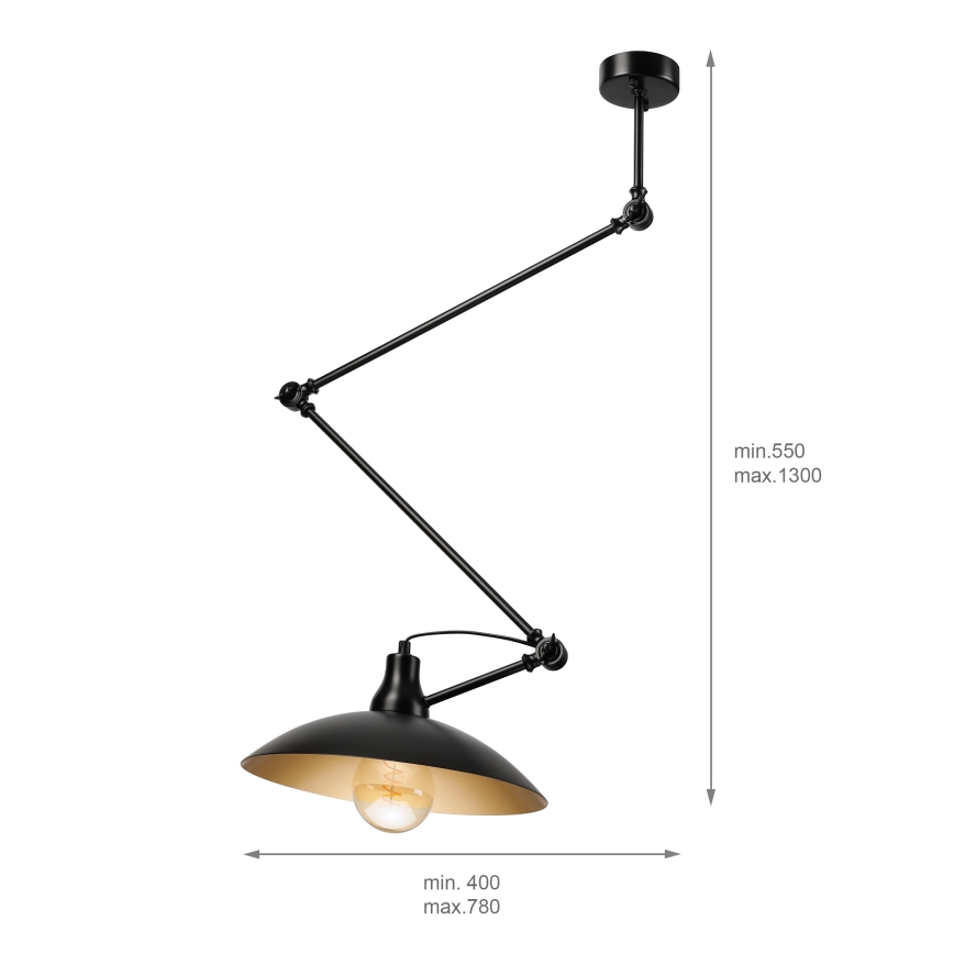 Brilagi - LED luster na štapu IRONBEAM 1xE27/60W/230V crni