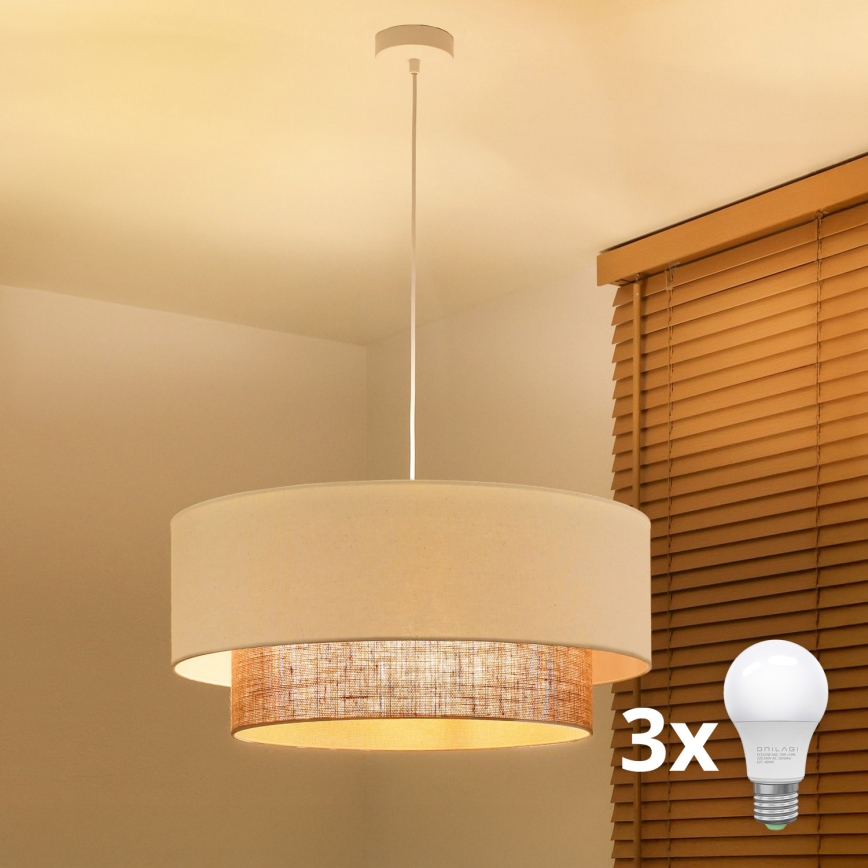 Brilagi - LED luster na užetu BOHO STIL 3xE27/15W/230V Ø 60 cm