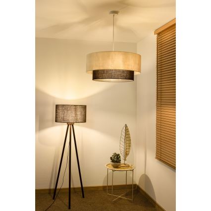Brilagi - LED luster na užetu BOHO STIL 3xE27/15W/230V Ø 60 cm krem/smeđa